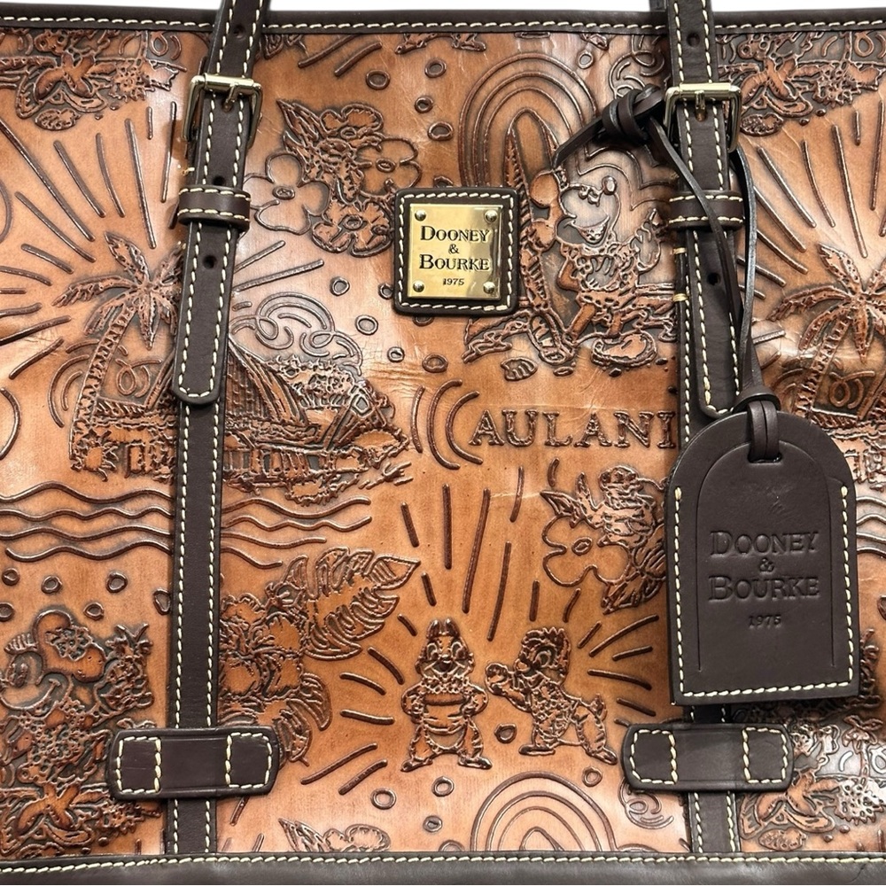 Dooney & Bourke Disney Parks Aulani Brown Leather Tote Bag - Picture 3 of 11